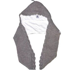 NWT Nirvanna Designs 2 Pocket Scarf Hood Cocoa Brown Gray OS